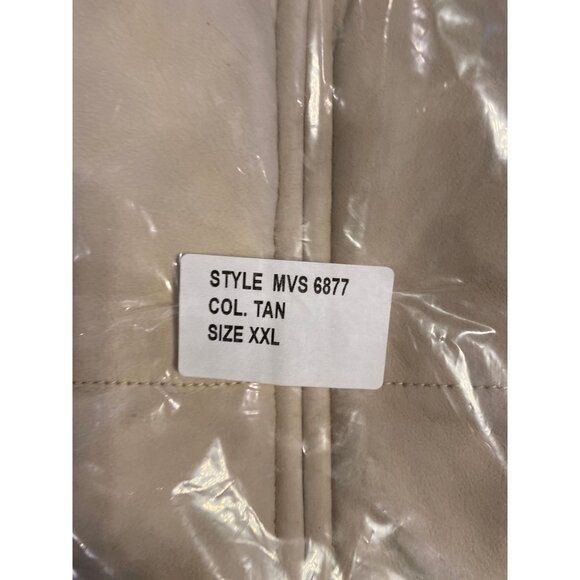 THE J. PETERMAN CO. MEN'S BEIGE LEATHER PUFFER VEST SZ XXL NWT - Picture 4 of 7